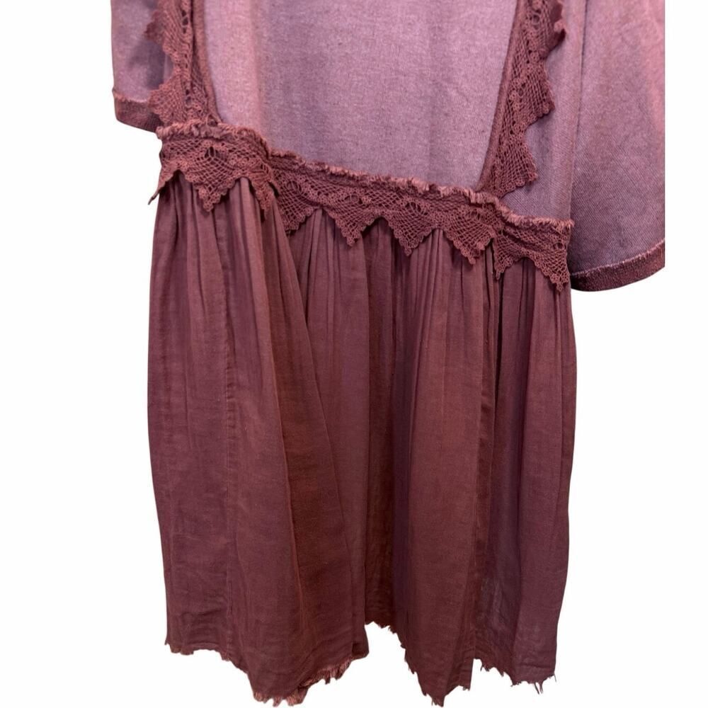 Free People Hey Girl Lace Peplum Hoodie Full Zip Slouchy Whimsigoth Jacket M - Picture 12 of 16